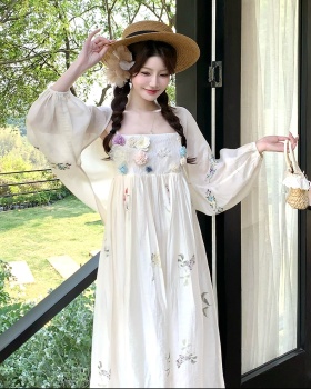Vacation embroidery dress sling summer shawl a set