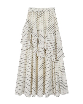 Cake slim summer polka dot floral A-line skirt for women