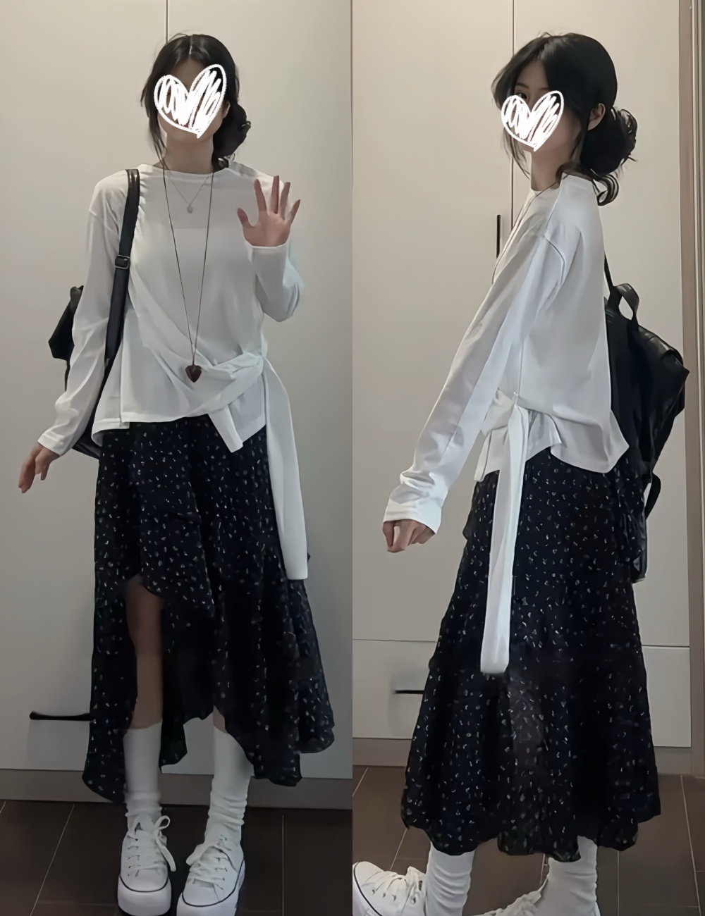 France style spring and summer Casual irregular slim skirt
