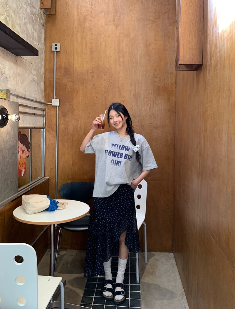 France style spring and summer Casual irregular slim skirt
