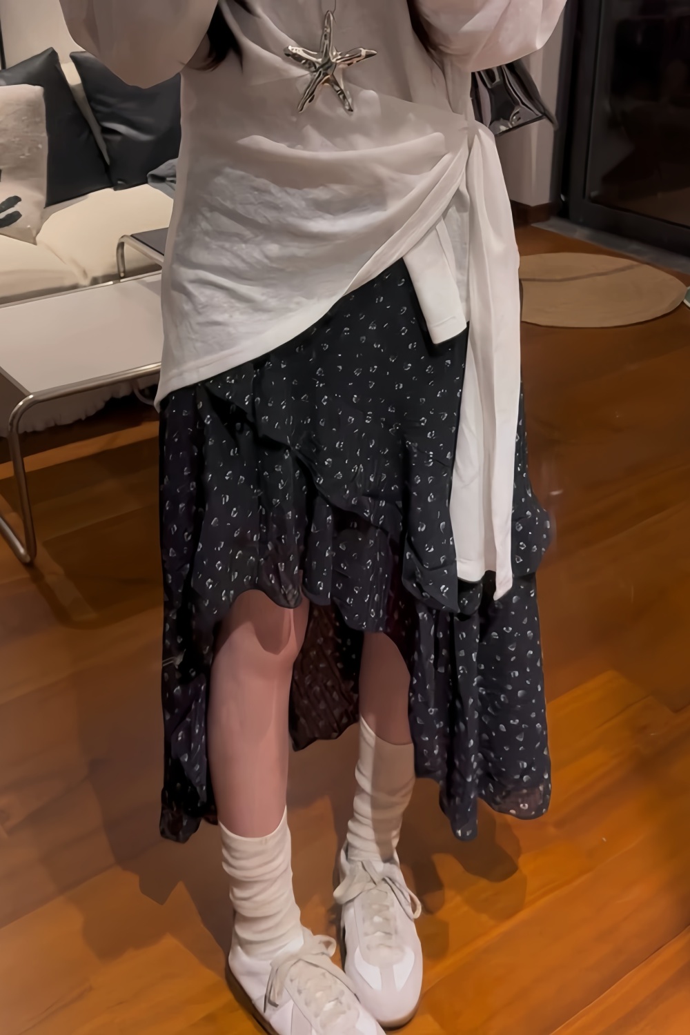 France style spring and summer Casual irregular slim skirt