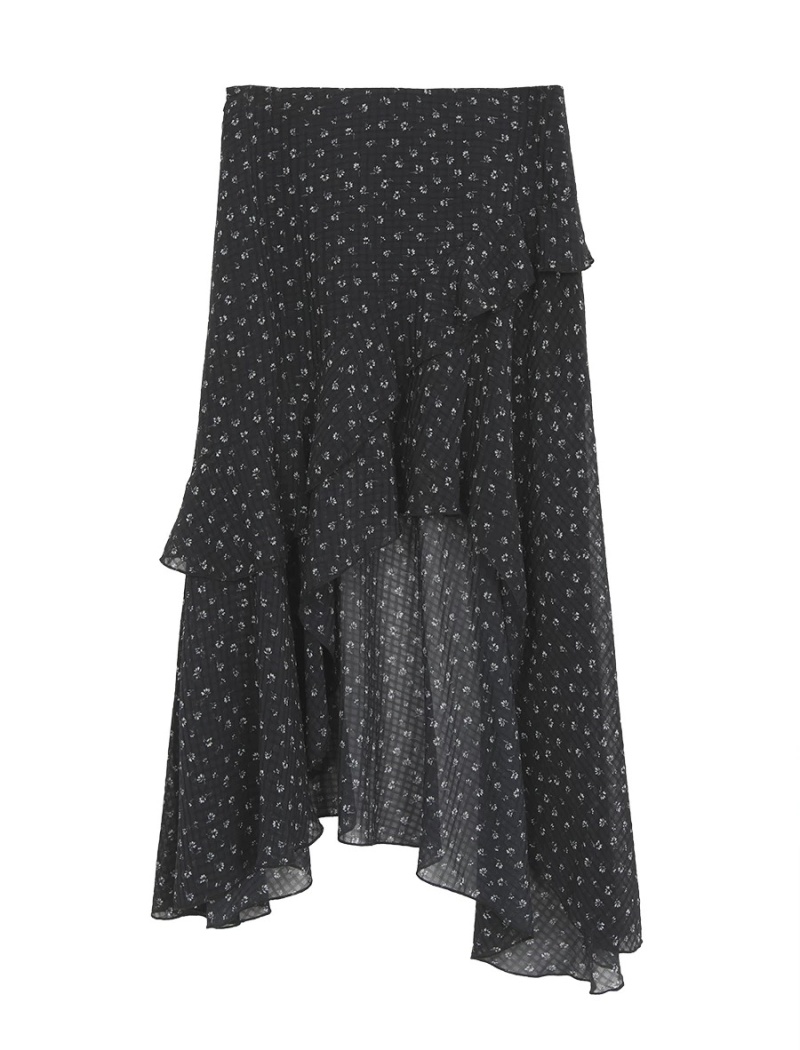 France style spring and summer Casual irregular slim skirt