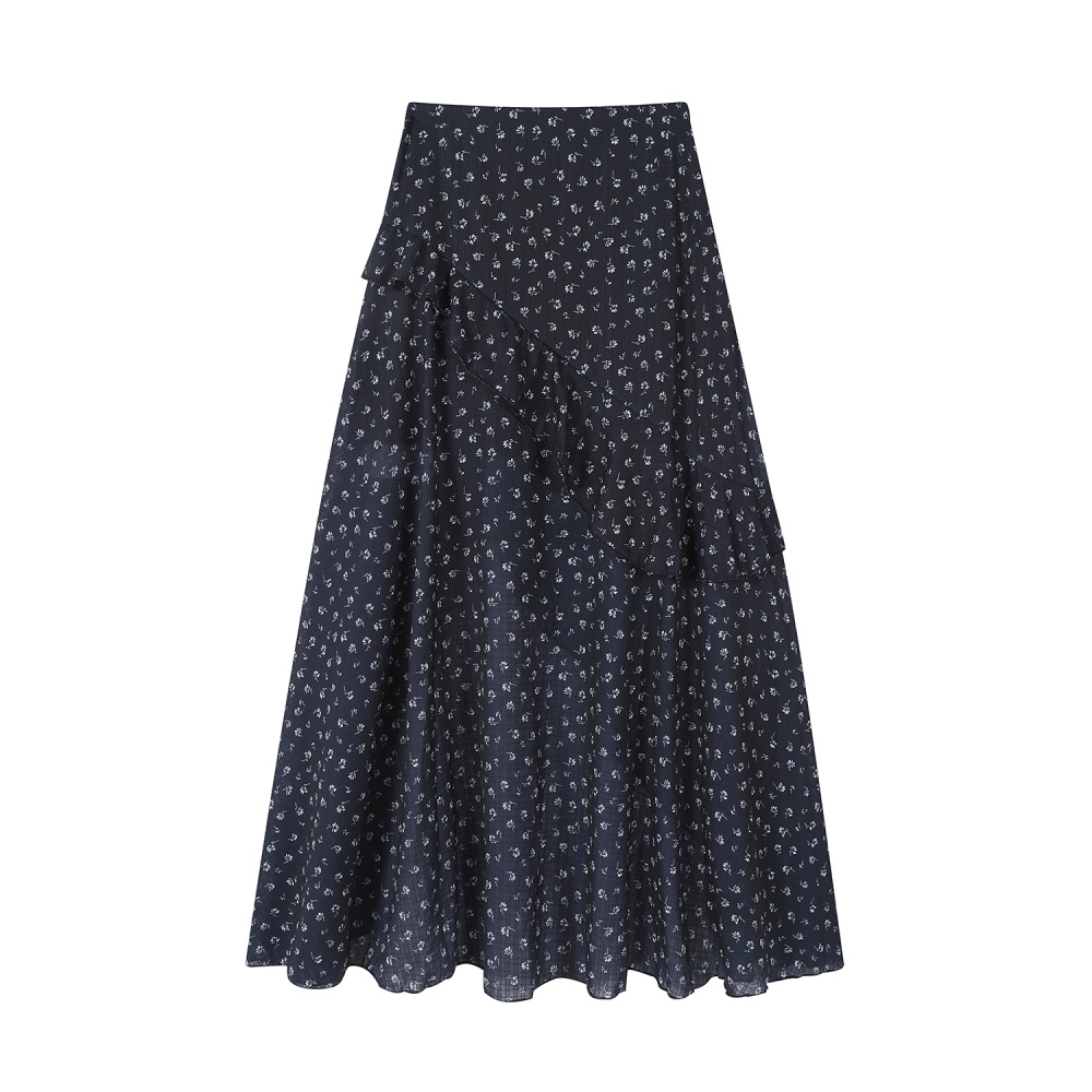 Casual France style irregular black skirt
