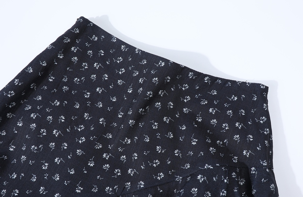 Casual France style irregular black skirt