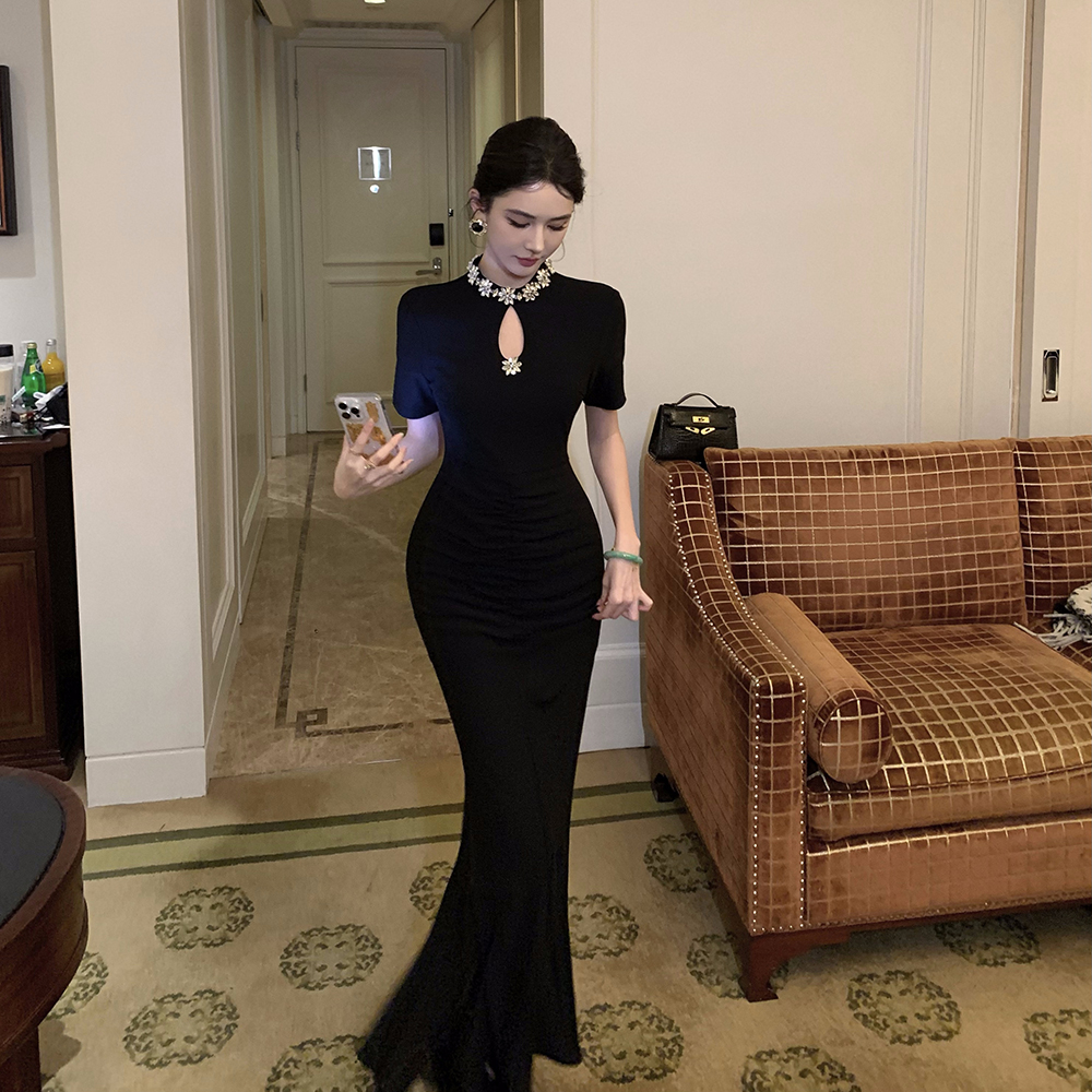 Slim diamond dress light luxury formal dress for women