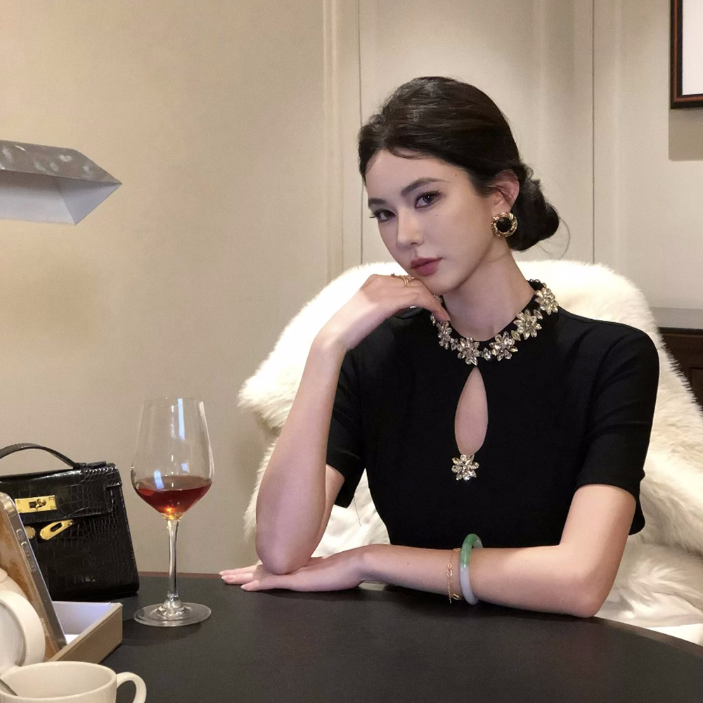 Slim diamond dress light luxury formal dress for women