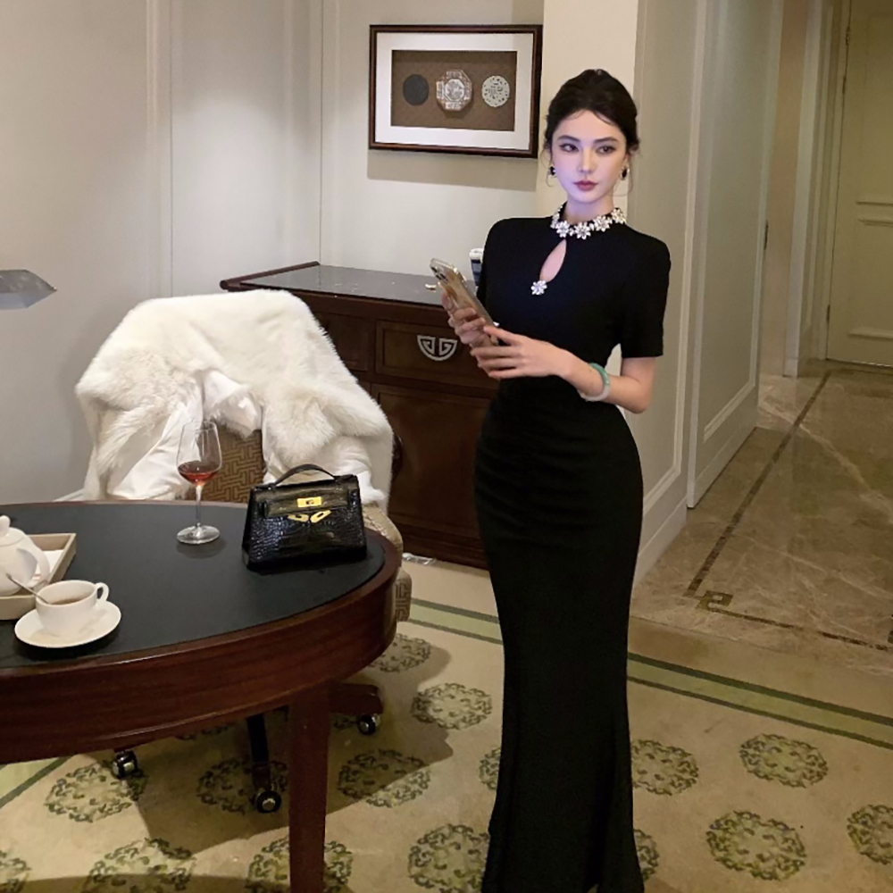 Slim diamond dress light luxury formal dress for women