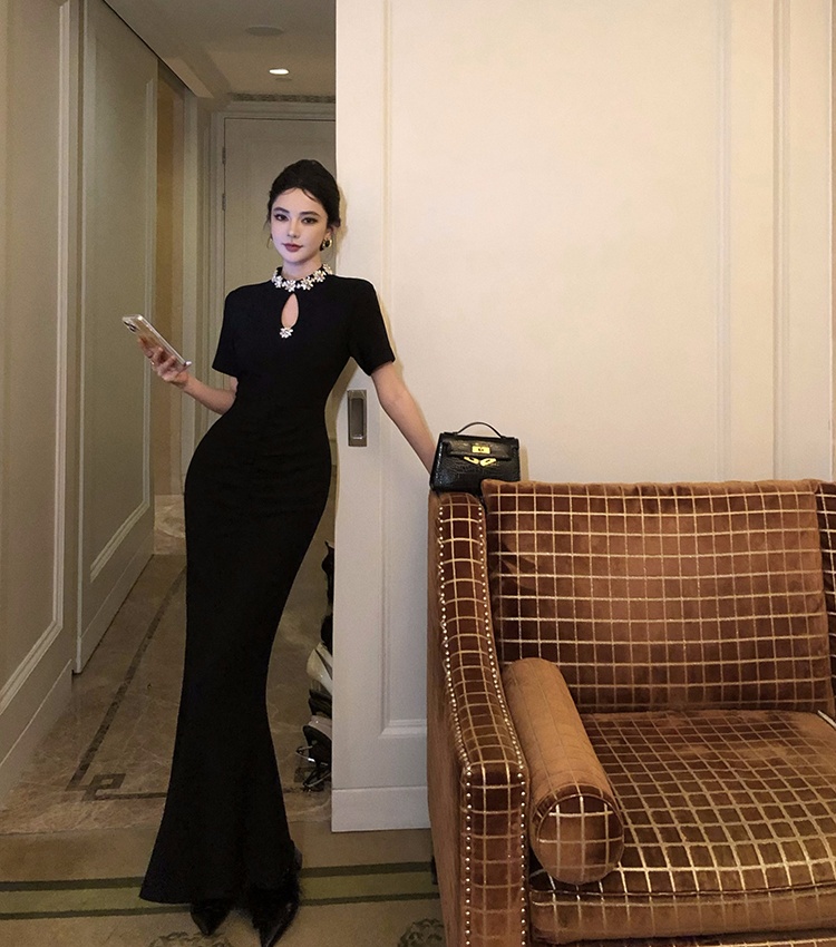 Slim diamond dress light luxury formal dress for women