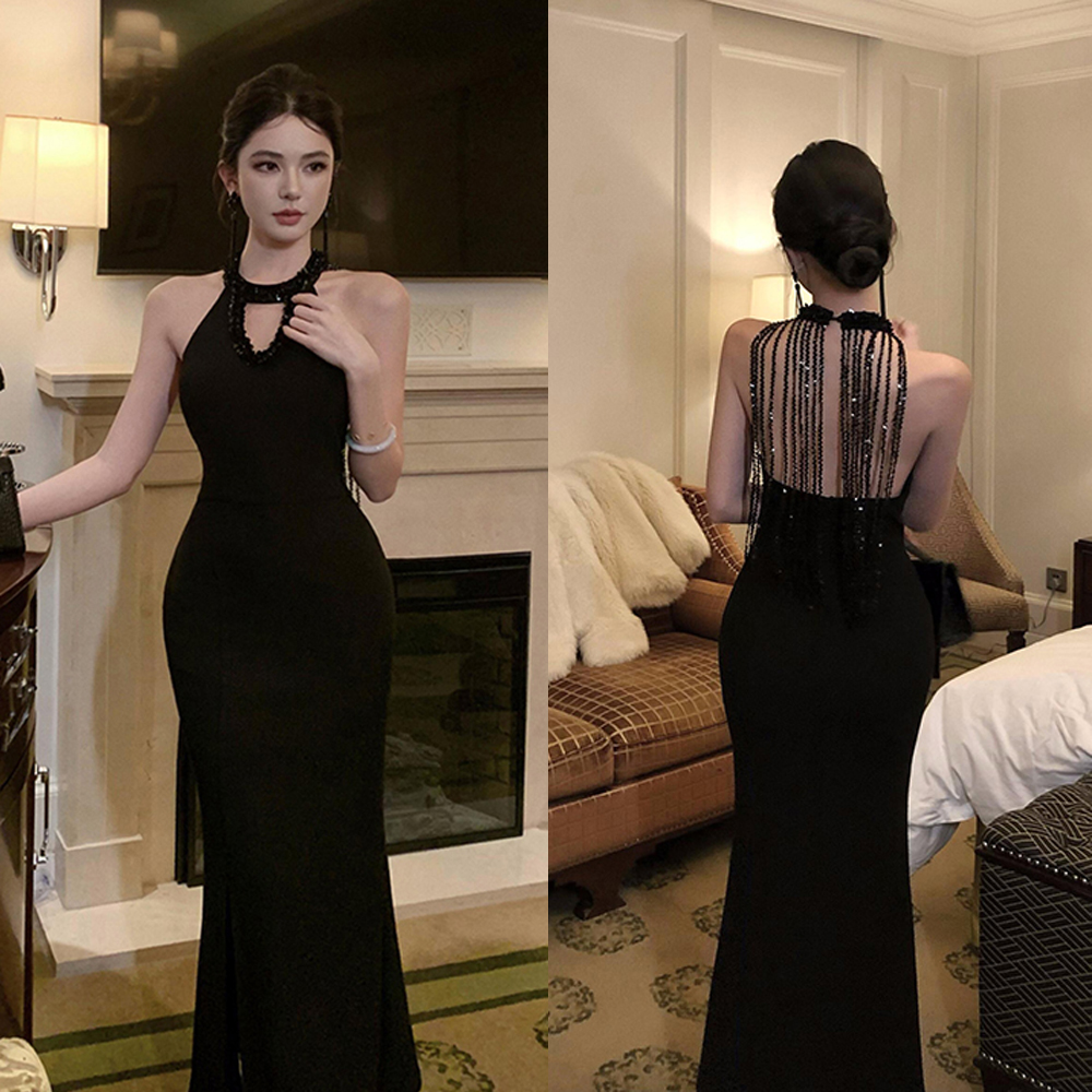 Long slim formal dress light luxury dress for women