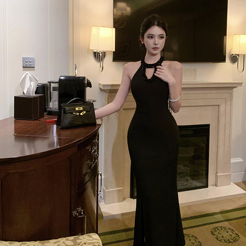Long slim formal dress light luxury dress for women