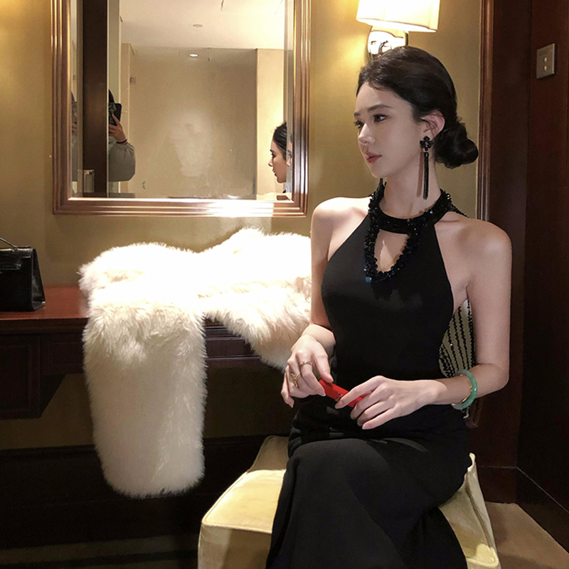 Long slim formal dress light luxury dress for women