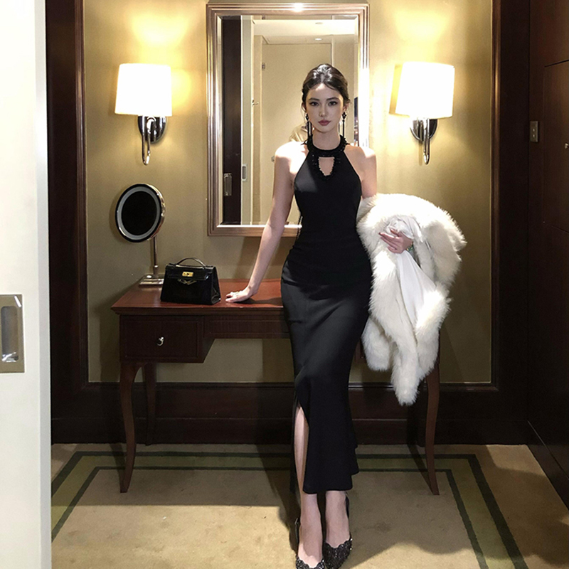 Long slim formal dress light luxury dress for women