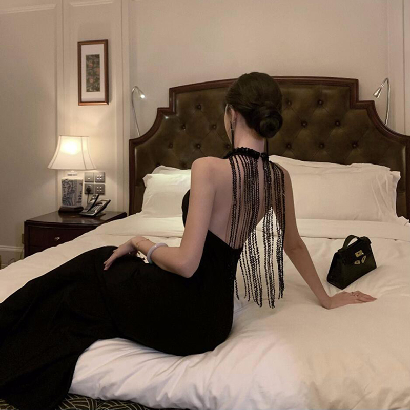 Long slim formal dress light luxury dress for women