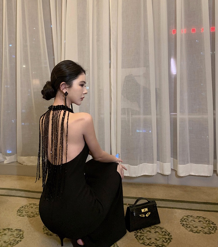Long slim formal dress light luxury dress for women