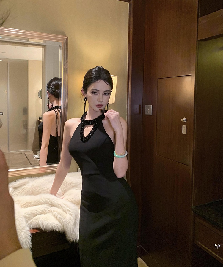 Long slim formal dress light luxury dress for women