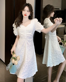 Slim show young summer dress jacquard temperament belt