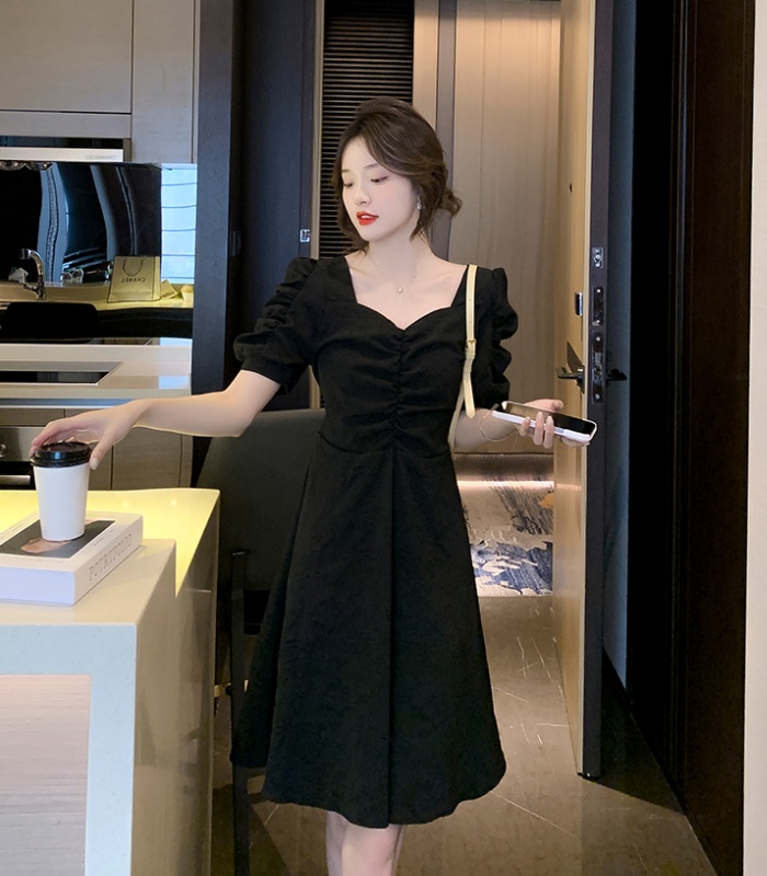 Slim show young summer dress jacquard temperament belt