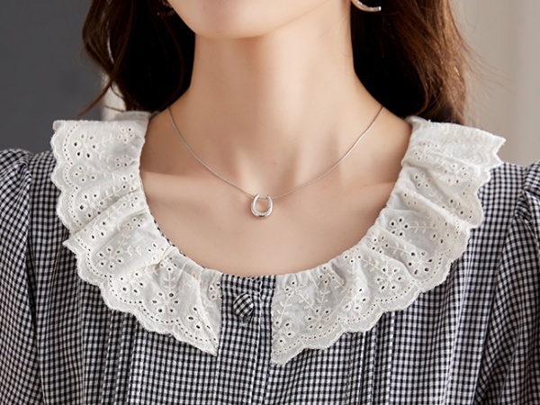 Round neck short sleeve lace summer high waist buckle dress