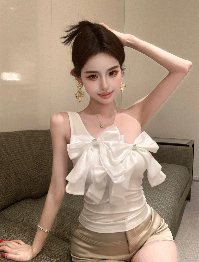 Butterfly spicegirl vest flat shoulder sling tops
