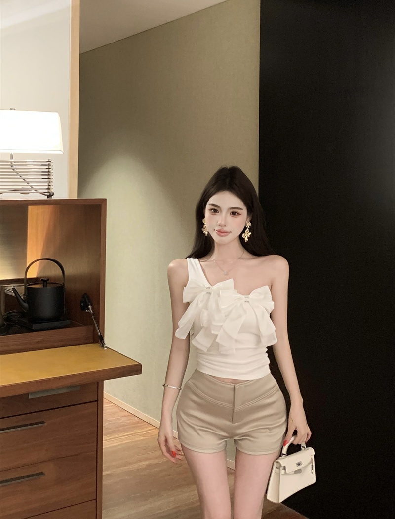 Butterfly spicegirl vest flat shoulder sling tops