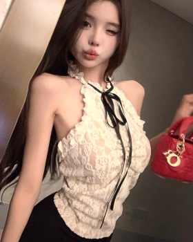 Bottoming sexy sling vest frenum lace slim tops