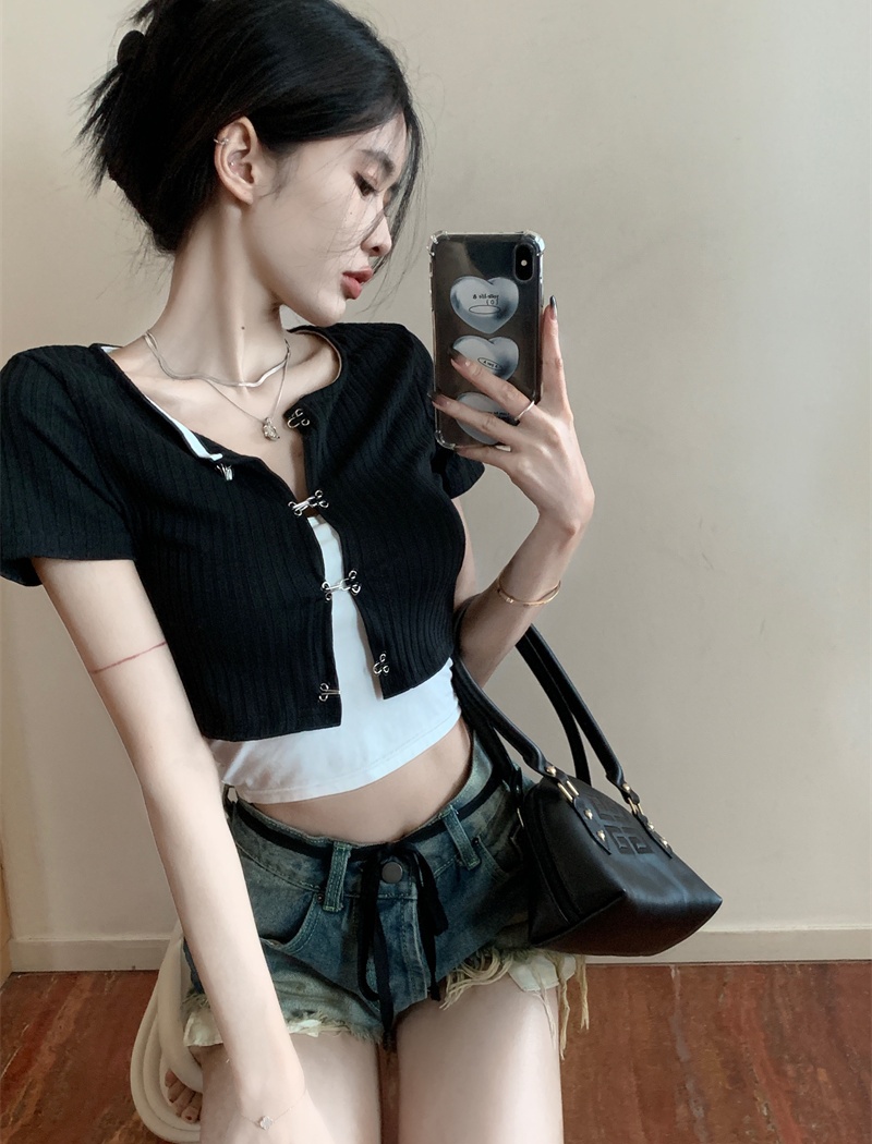 Tight spicegirl niche short slim American style tops
