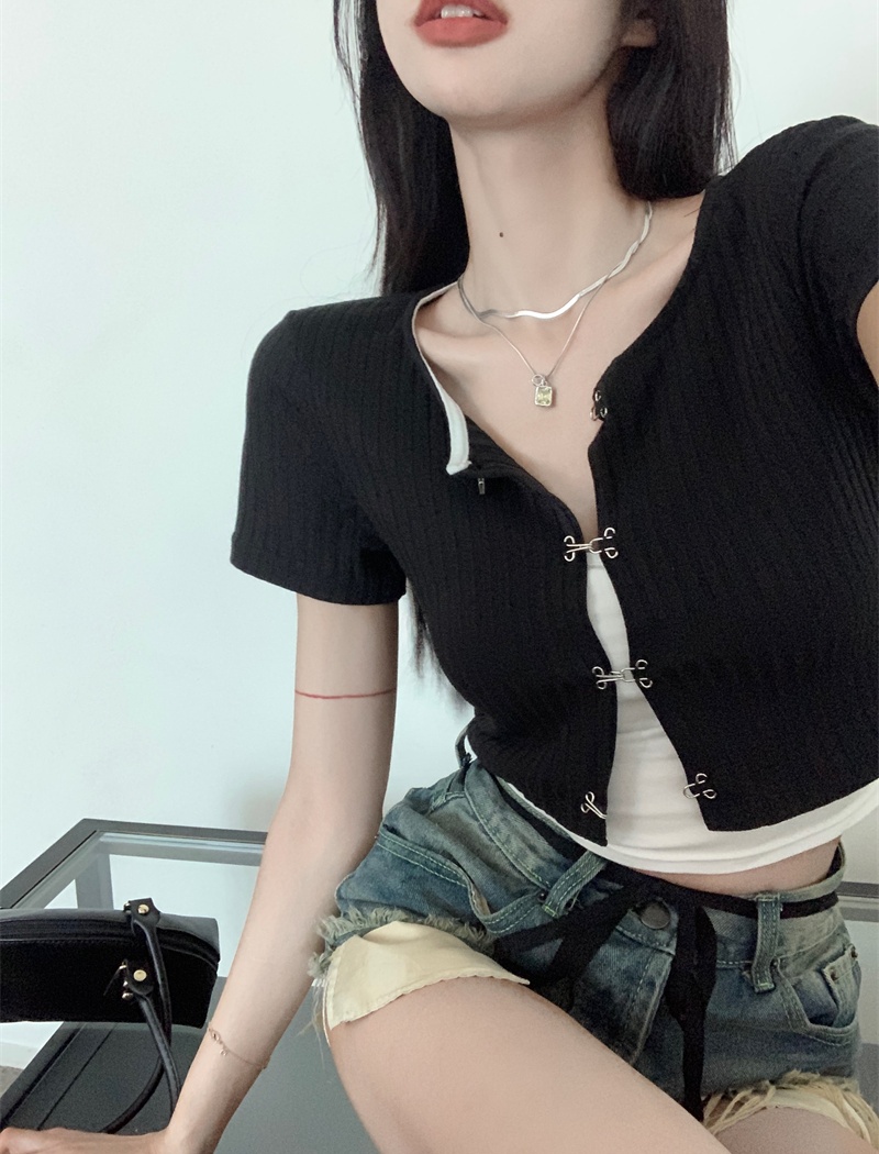 Tight spicegirl niche short slim American style tops
