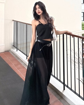 American style chiffon skirt enticement vest 2pcs set