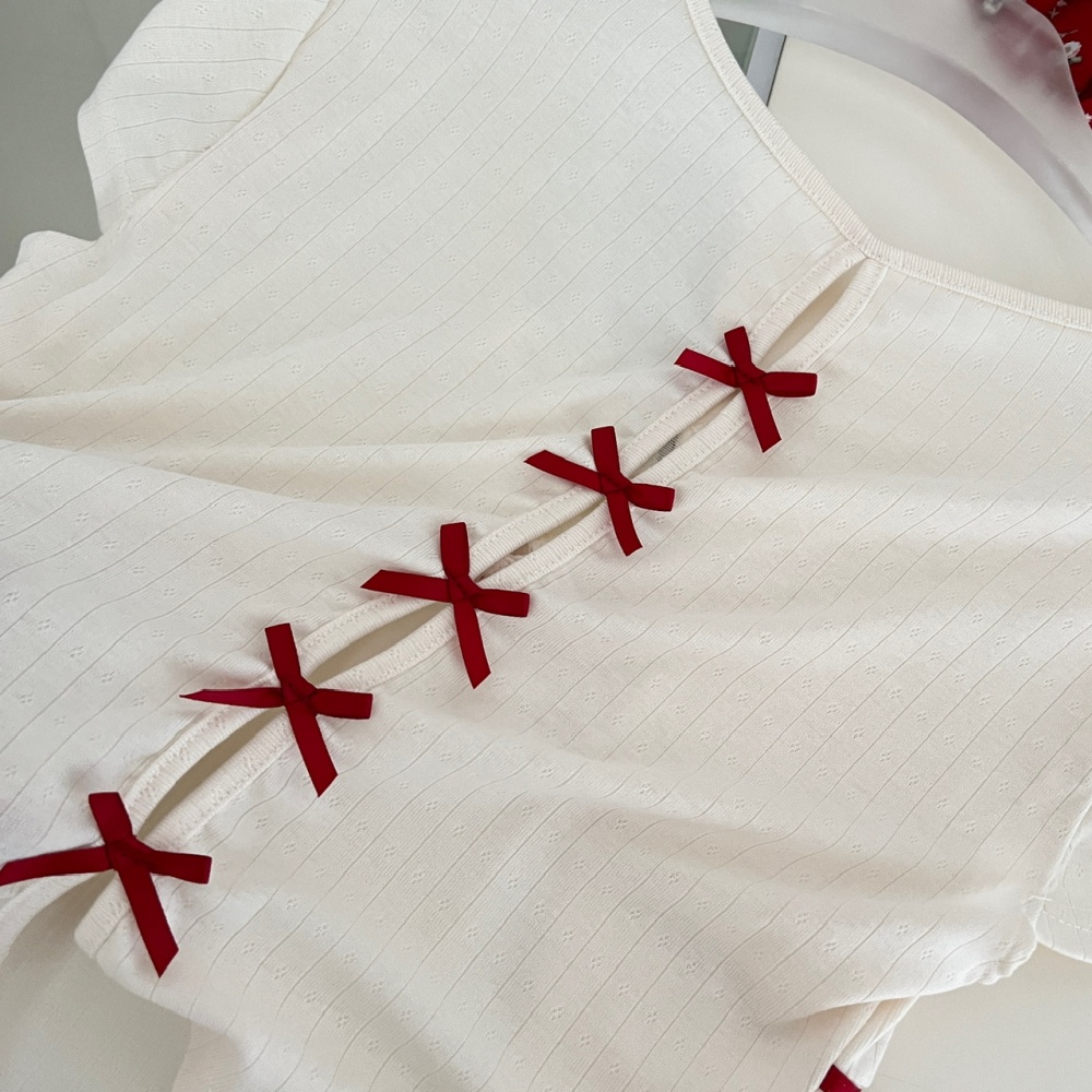 Summer T-shirt red short skirt 2pcs set for women