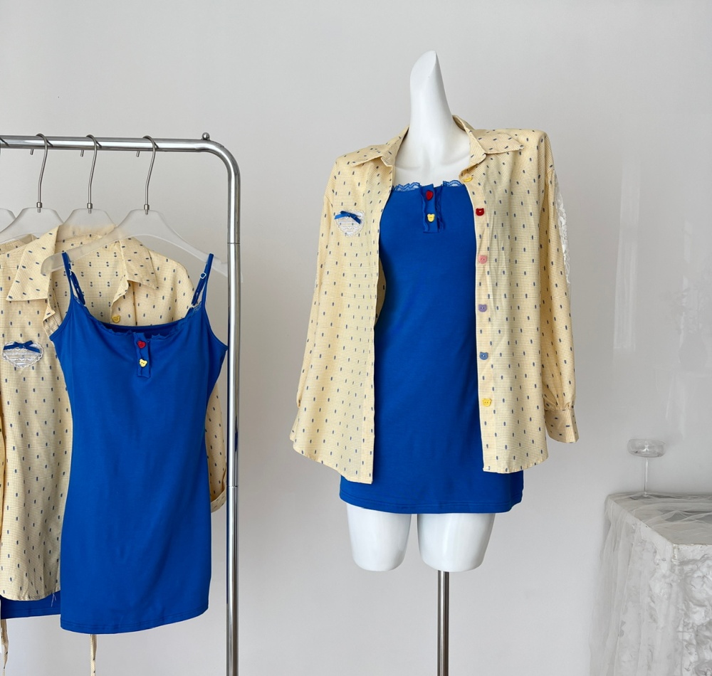 Spicegirl Casual shirt slim loose dress 2pcs set for women