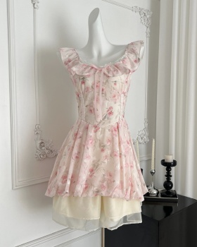 Boats sleeve lovely sweet pinched waist bud dress