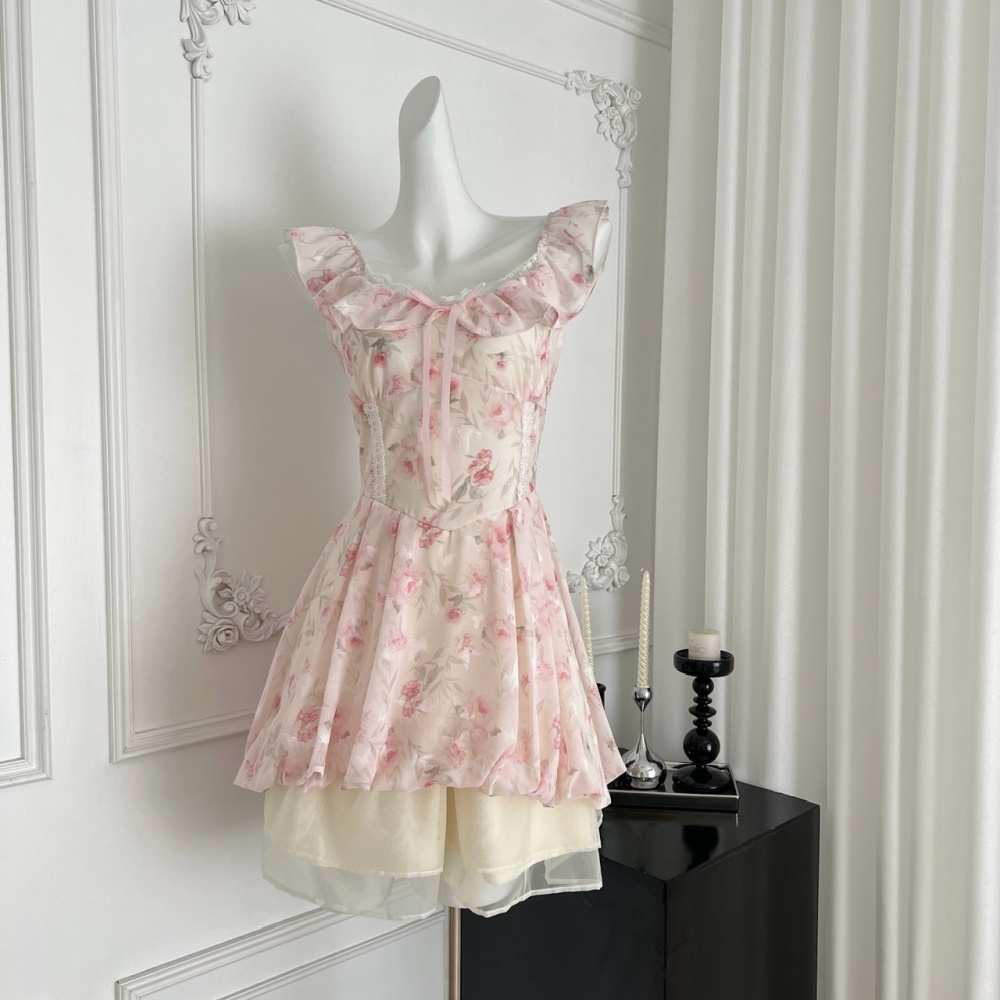 Boats sleeve lovely sweet pinched waist bud dress