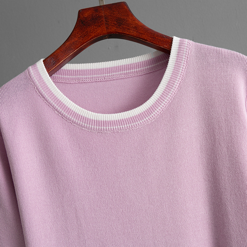 Fashion short short sleeve Casual sweater 2pcs set for women