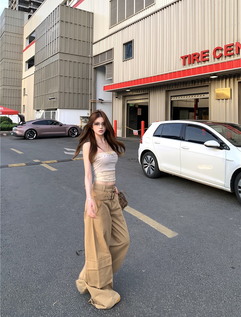 Simple work pants casual pants 2pcs set for women