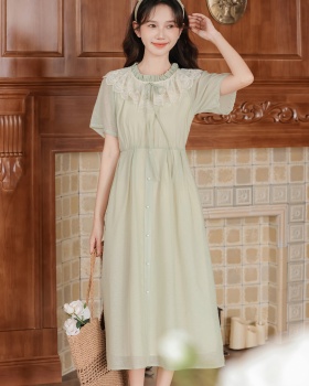 Summer pinched waist show young dress for women