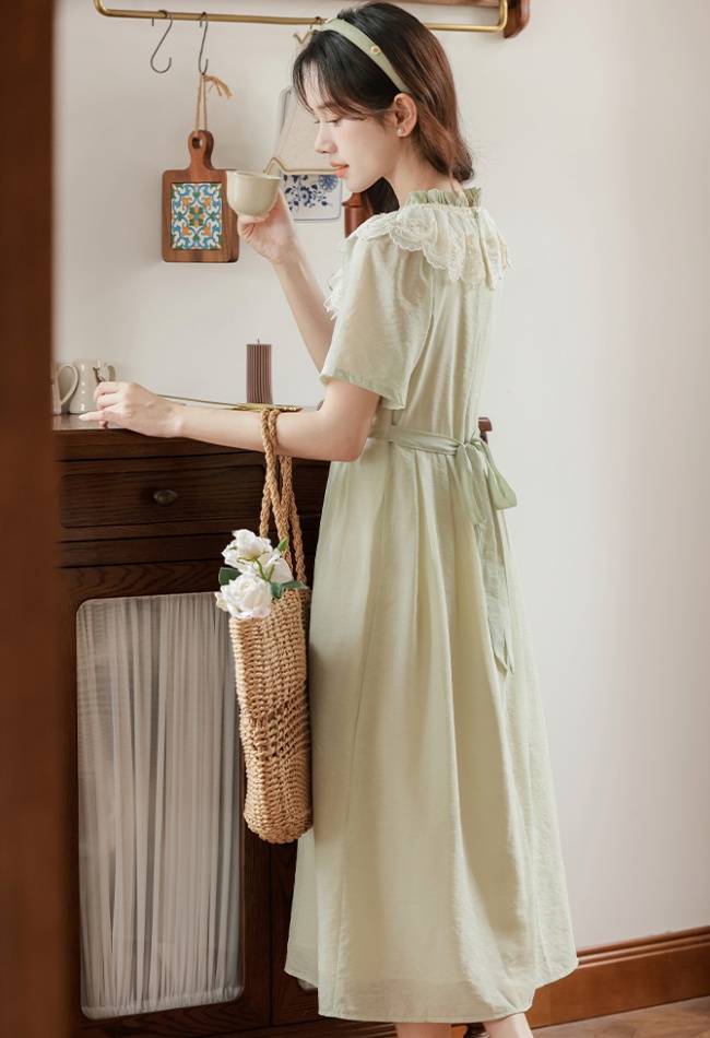Summer pinched waist show young dress for women