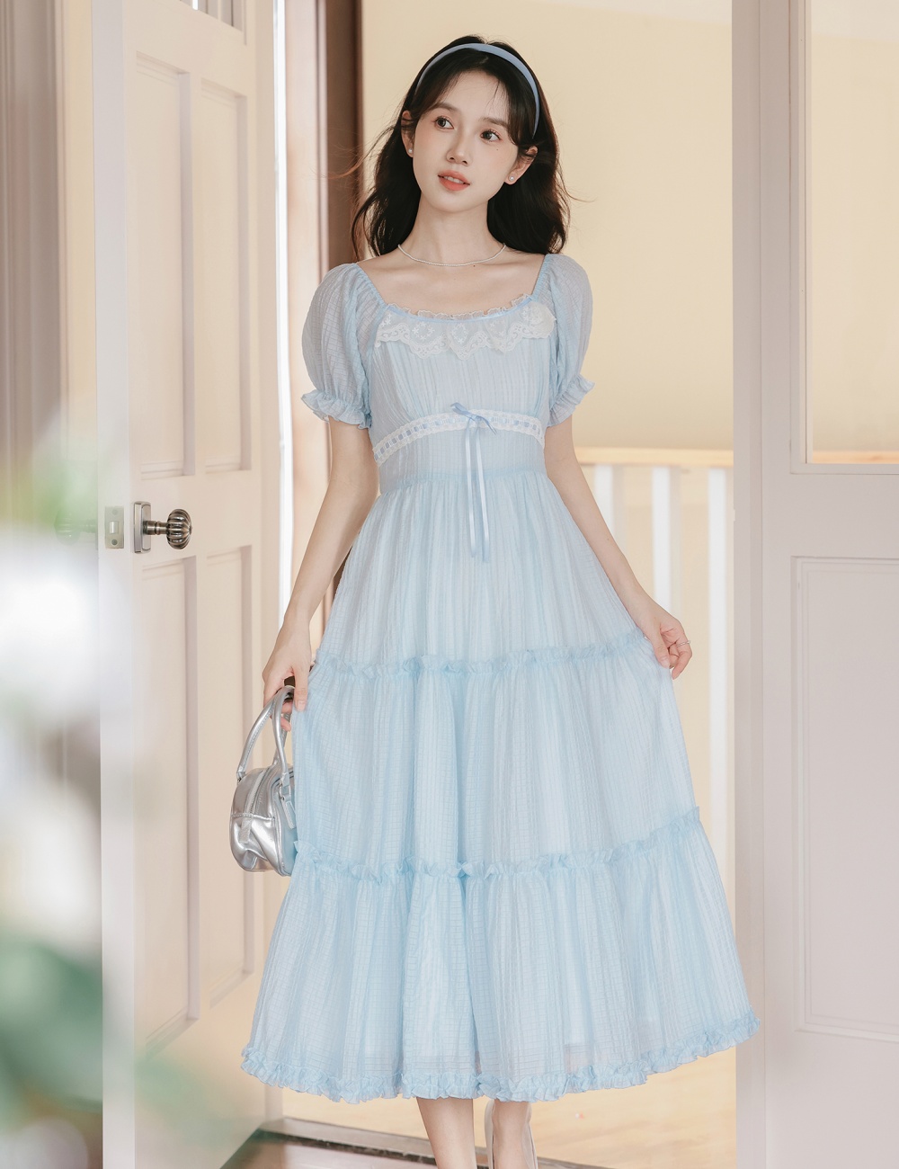 Short sleeve vacation fresh temperament sweet dress