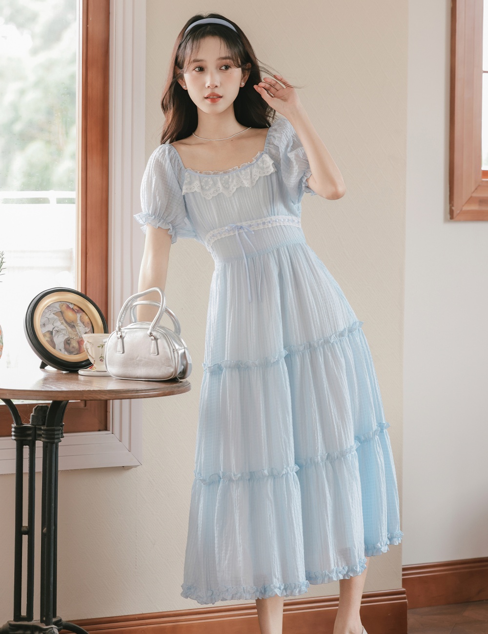 Short sleeve vacation fresh temperament sweet dress