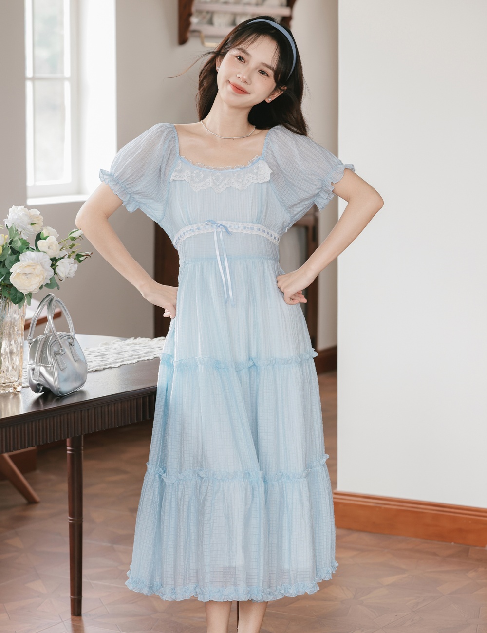 Short sleeve vacation fresh temperament sweet dress