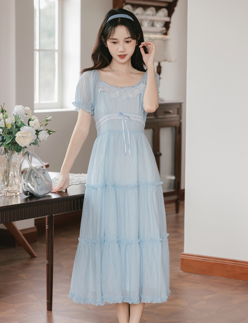 Short sleeve vacation fresh temperament sweet dress