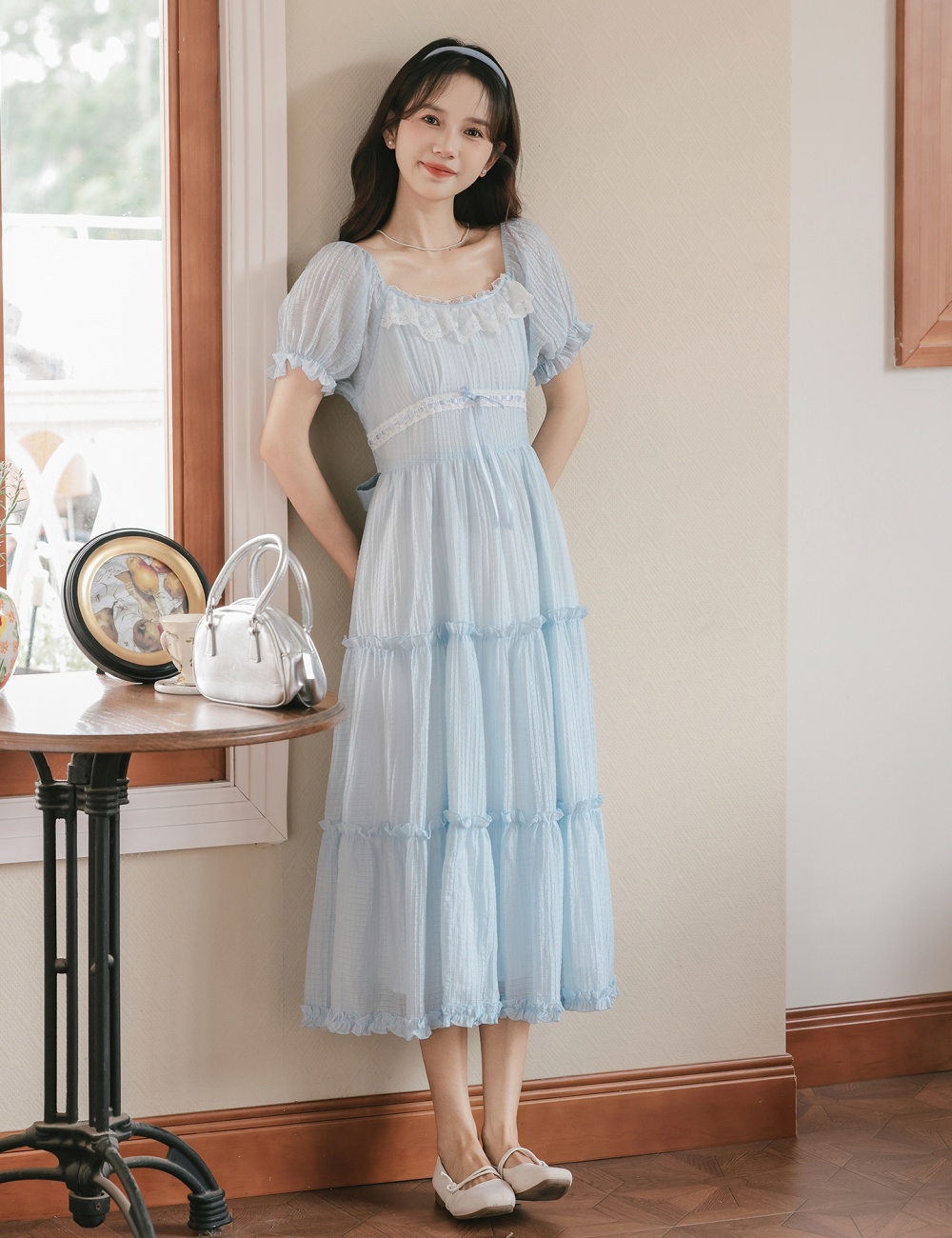 Short sleeve vacation fresh temperament sweet dress