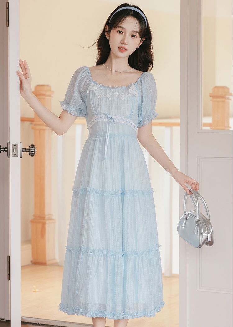 Short sleeve vacation fresh temperament sweet dress