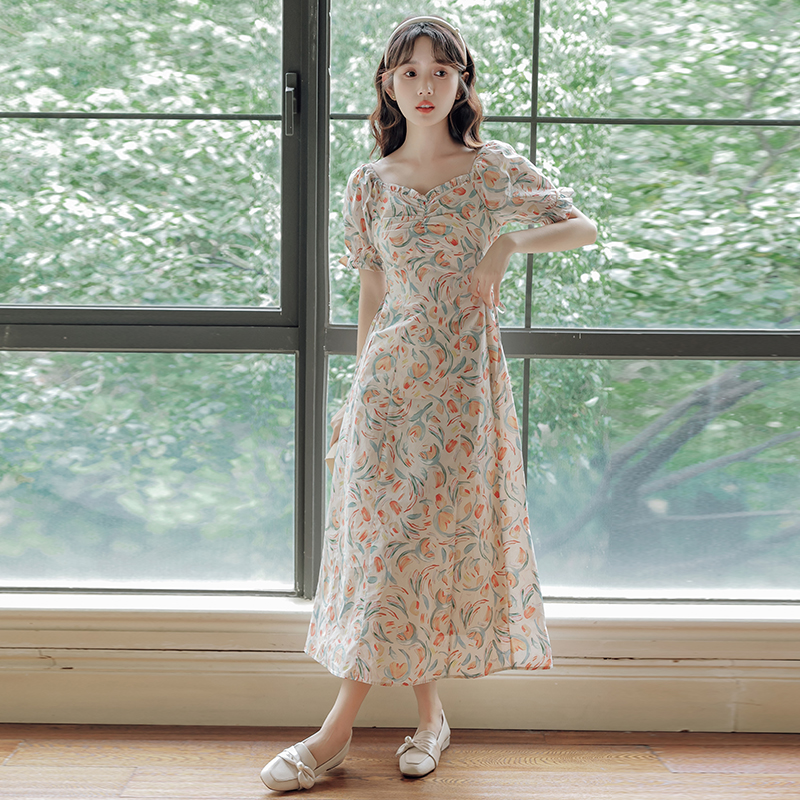 Summer Casual dress France style long dress for women