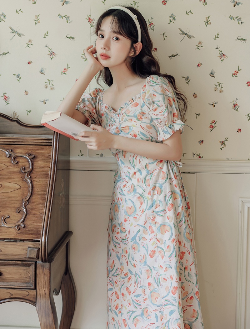 Summer Casual dress France style long dress for women
