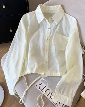 France style short pure coat long sleeve niche sun shirt