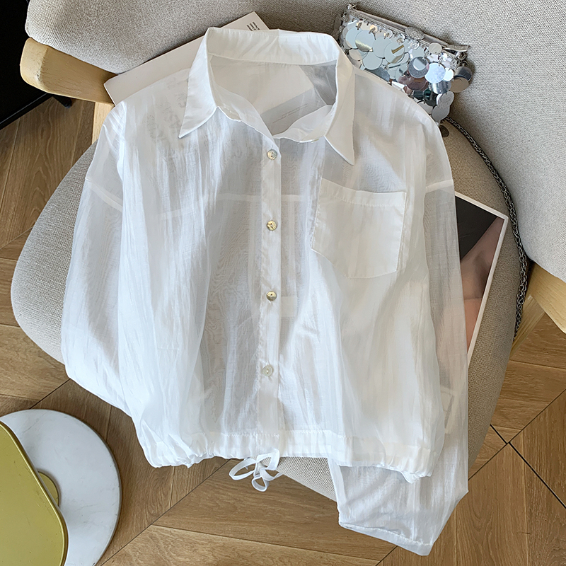 France style short pure coat long sleeve niche sun shirt