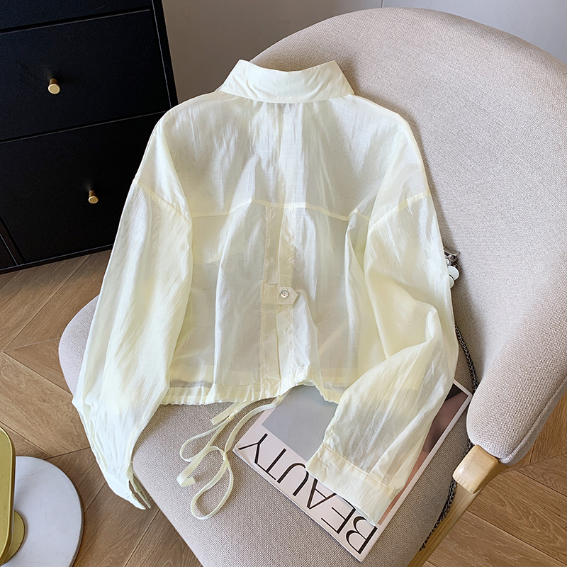 France style short pure coat long sleeve niche sun shirt