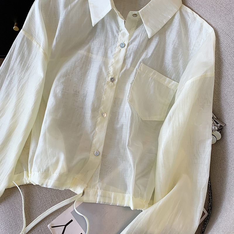 France style short pure coat long sleeve niche sun shirt
