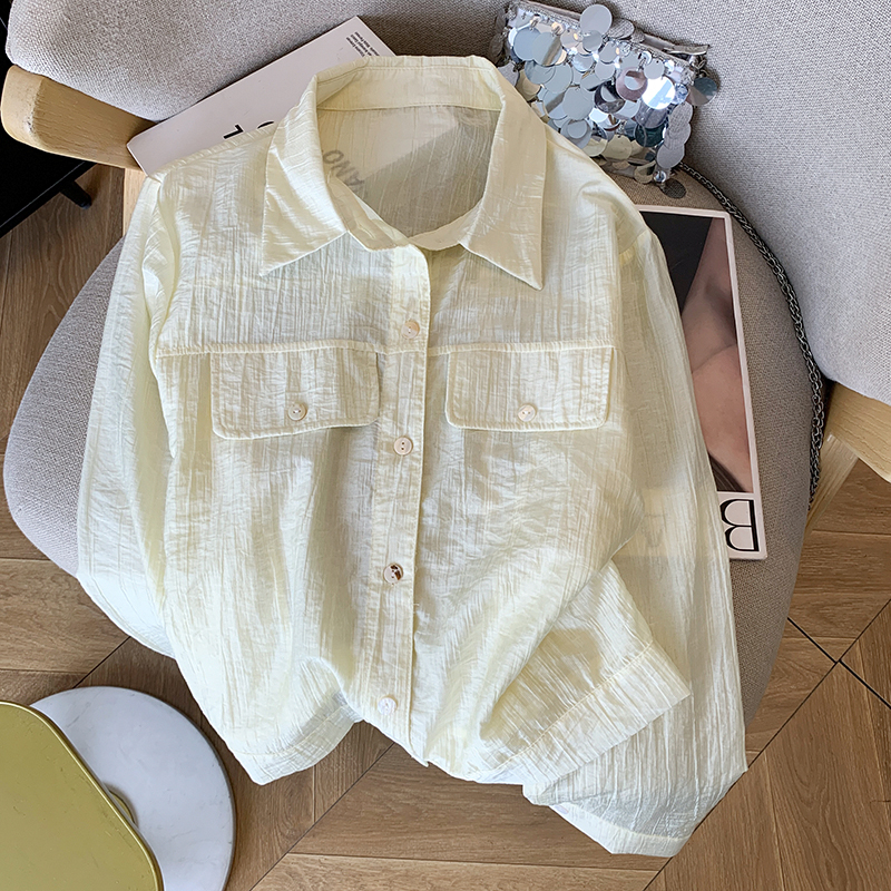 Long sleeve coat white sun shirt for women