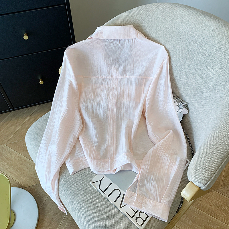 Long sleeve coat white sun shirt for women